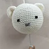 Handmade Crochet Bear Animal Head Knitting Rattle With Music DIY Baby Infant Newborn Teether Sensory Toy 2