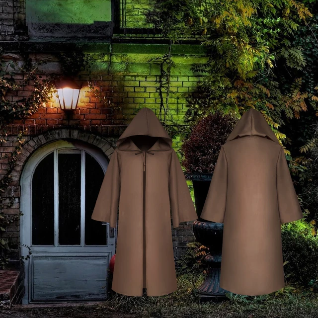 Adult Halloween Velvet Cloak Cape Hooded Medieval Costume Witch Wicca Vampire Halloween Costume Dress Coats 1