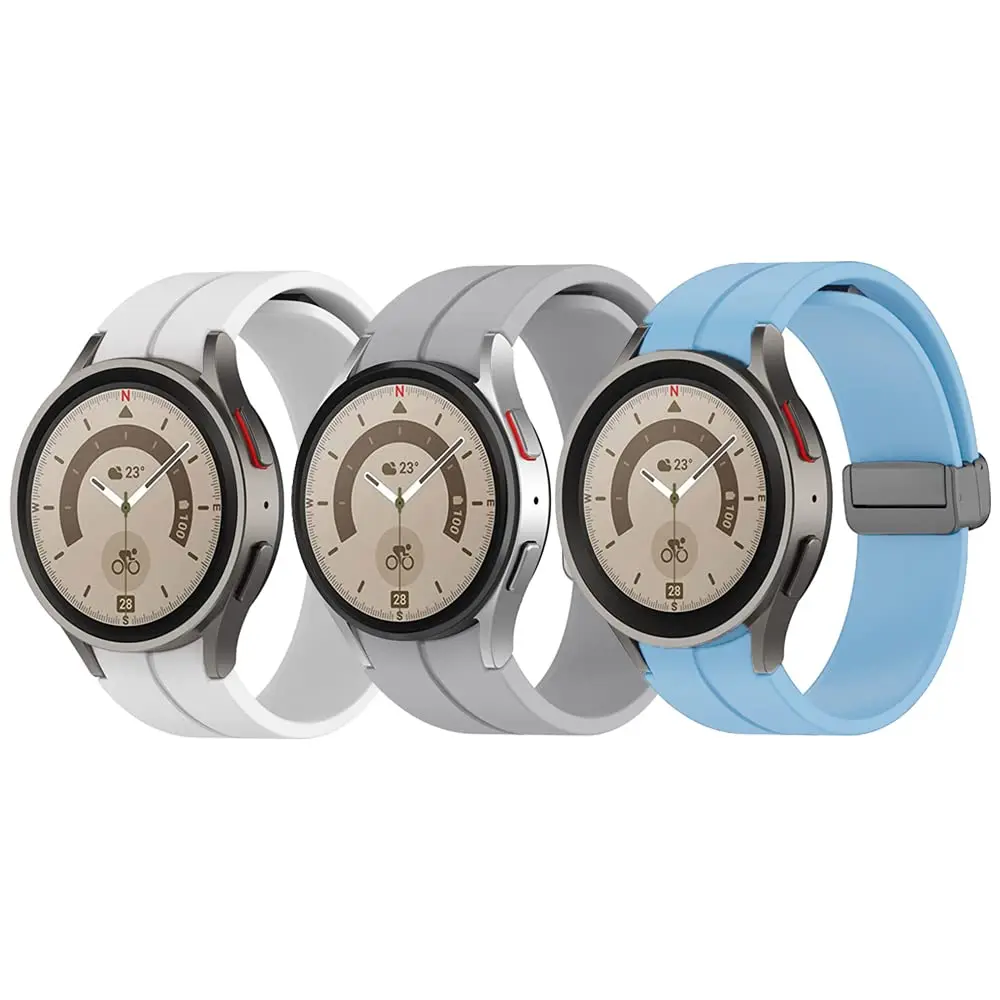 Originales Silikonarmband für Samsung Galaxy Watch 7, 6, 5, 4, FE (44 mm, 40 mm) / 5 Pro (45 mm), magnetisches Armband, Watch6 Classic (43 mm, 47 mm), Armband. – Detail 8