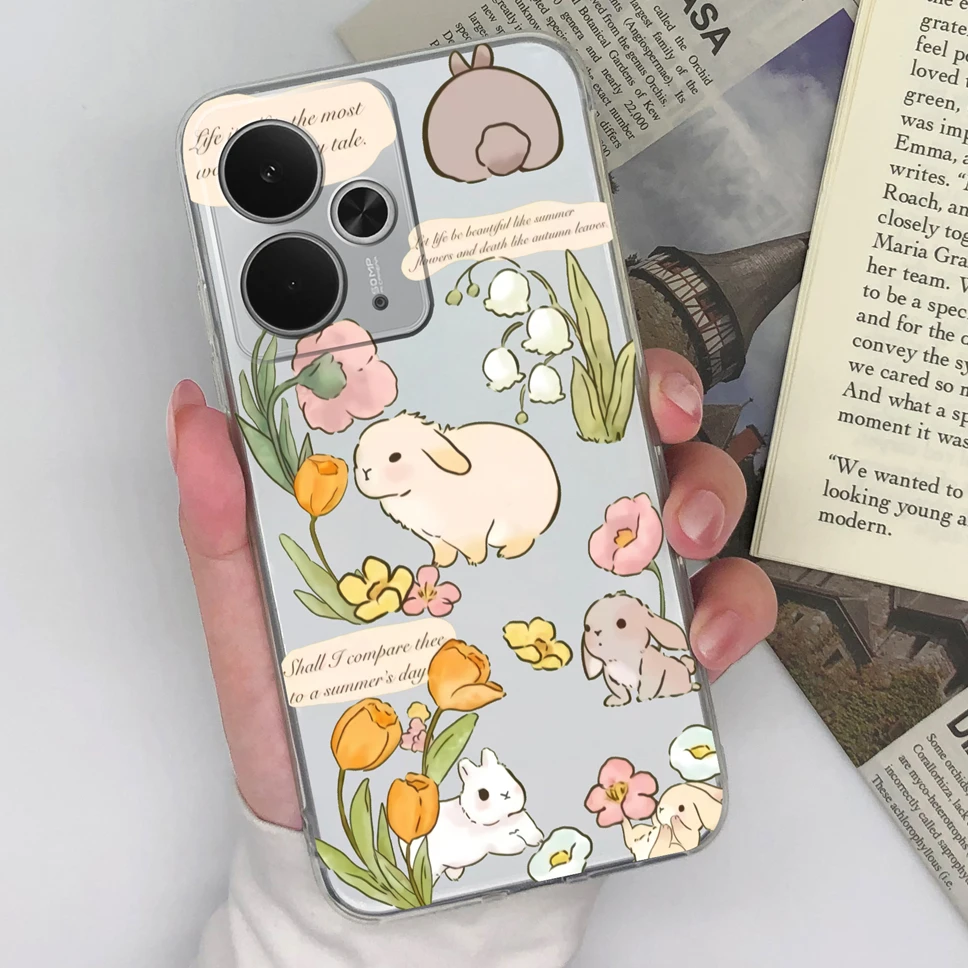 Chic Transparent TPU Silicone Phone Case with Lovely Design Patterns
