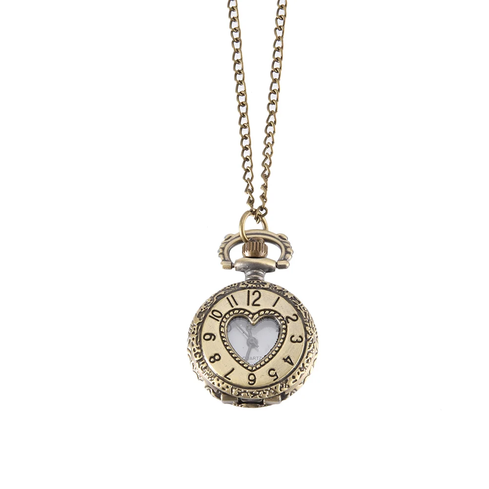 Pocket Watch Quartz Watch Chain Heart Watches LL@17