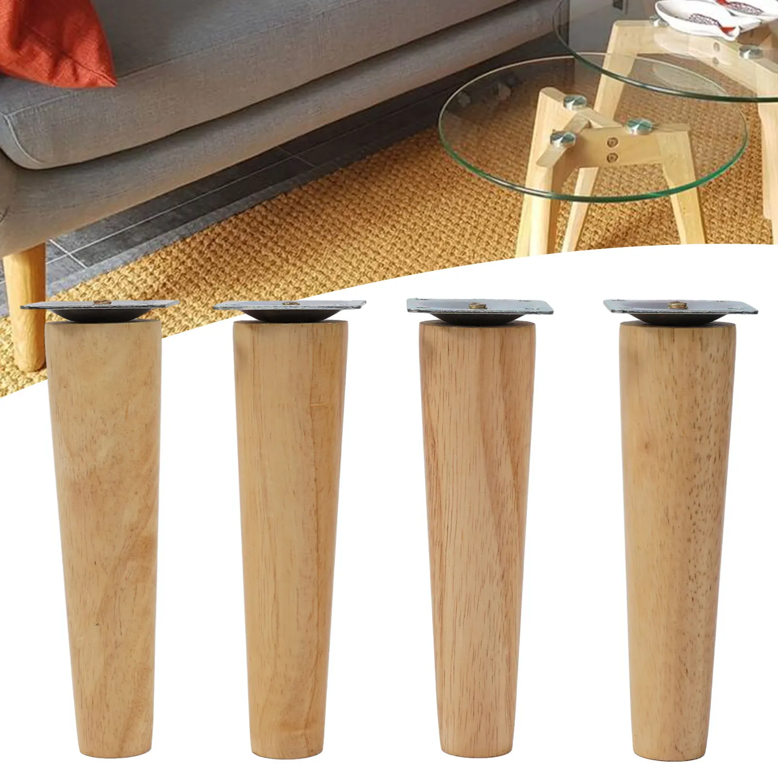 Home Improvement Furniture Legs Furniture Casters 2.6cm 4 Movable Legs 4 Protective Pads 4cm 4mounting Plates 8cm