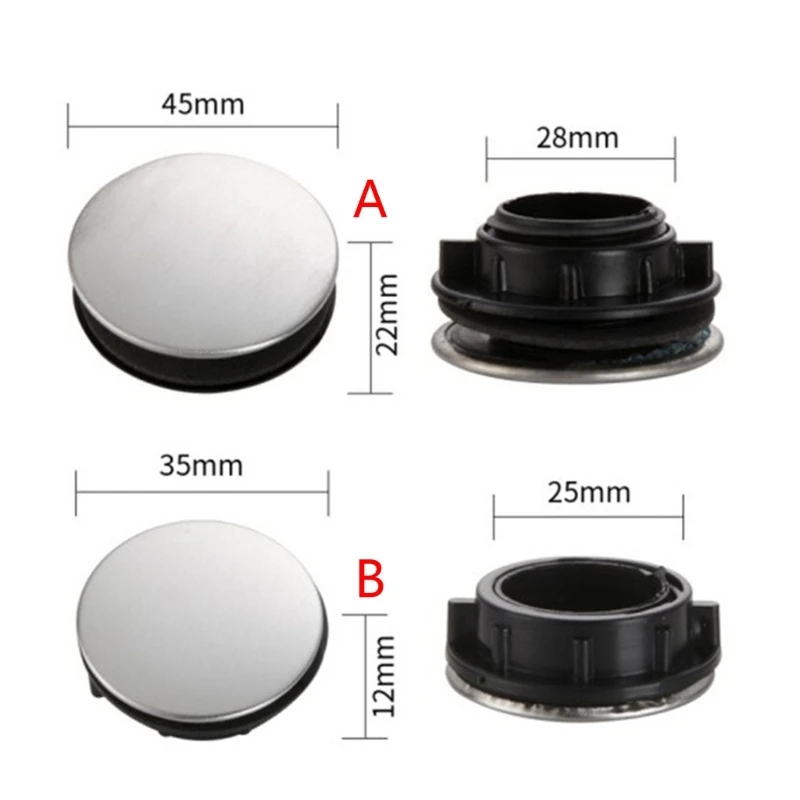 Convenient 4pcs Sink Hole Covers Reliable Plugs Convenient Sink Faucet Hole Cover Simple Insall for Various Applications