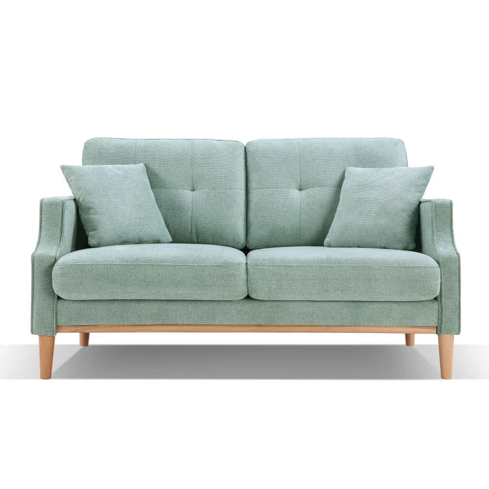 Living Space 2 Seater Sofa Loveseat Waterproof Fabric Baby Blue USB Charge 3