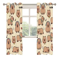 Capybara 2 PC Blackout Windows Curtain  for Living Room Bedroom Bathroom Curtains 2