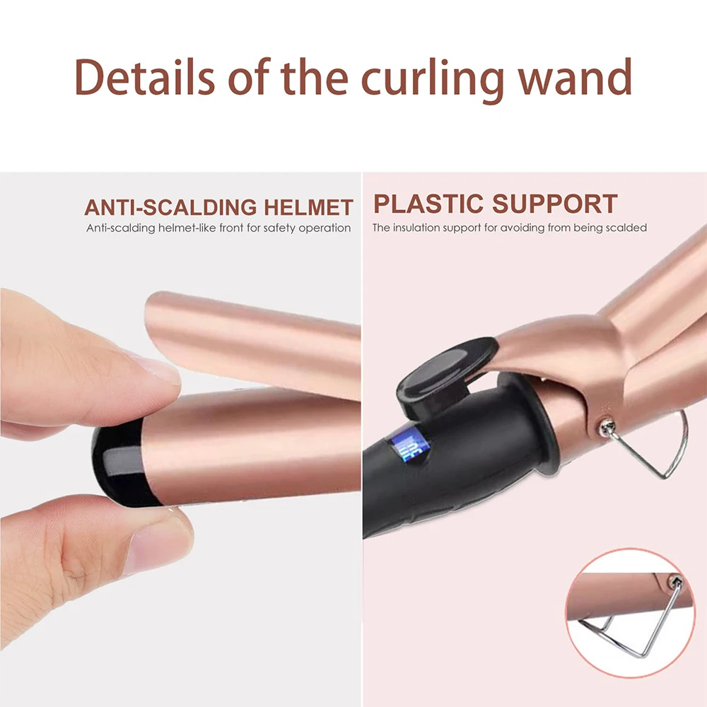Curling Iron Professional Hair Curler Rechargeable Ceramic Styling Tools Negative Ion Hair Care Roller Curling Wand 38MM