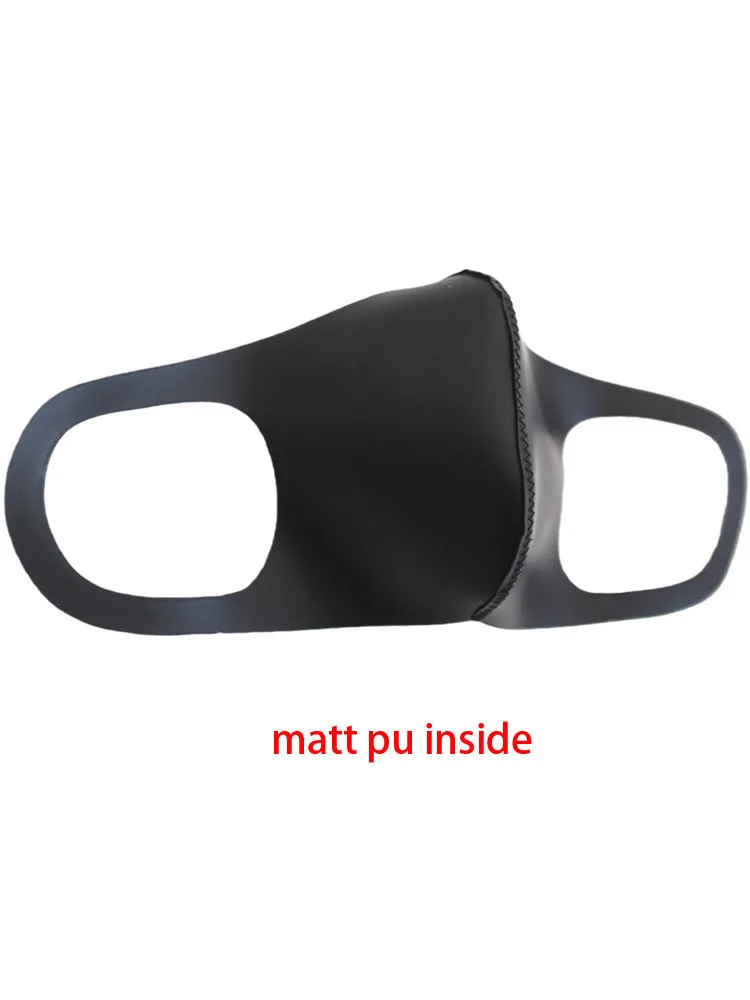Masque Cosplay Cuir PU Réversible Noir Imperméable Lavable