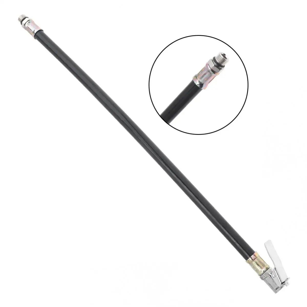 Universal Car Tire Inflator Hose 8MM Zinc Alloy 37CM Tyre Inflation Hose Tire Pressure Gauge Inflatable Air Pump Extension Tube electric tire inflator,tire inflator,tire inflator gun