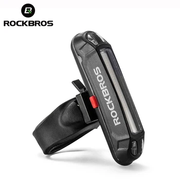 ROCKBROS Fanale posteriore per bici Reggisella impermeabile Avvertimento Luce posteriore per bicicletta MTB Lampada da strada a LED Fanale posteriore Ricarica USB Luce da ciclismo