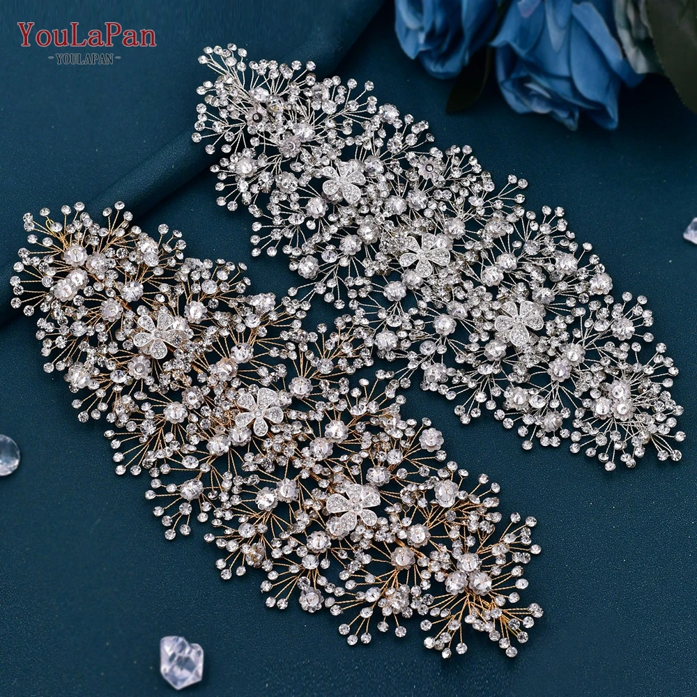 Golden Wedding Crystal Headband Hair Accessories Woman Wedding Hair Jewelry Rhinestone Bridal Tiara and Headdress HP240