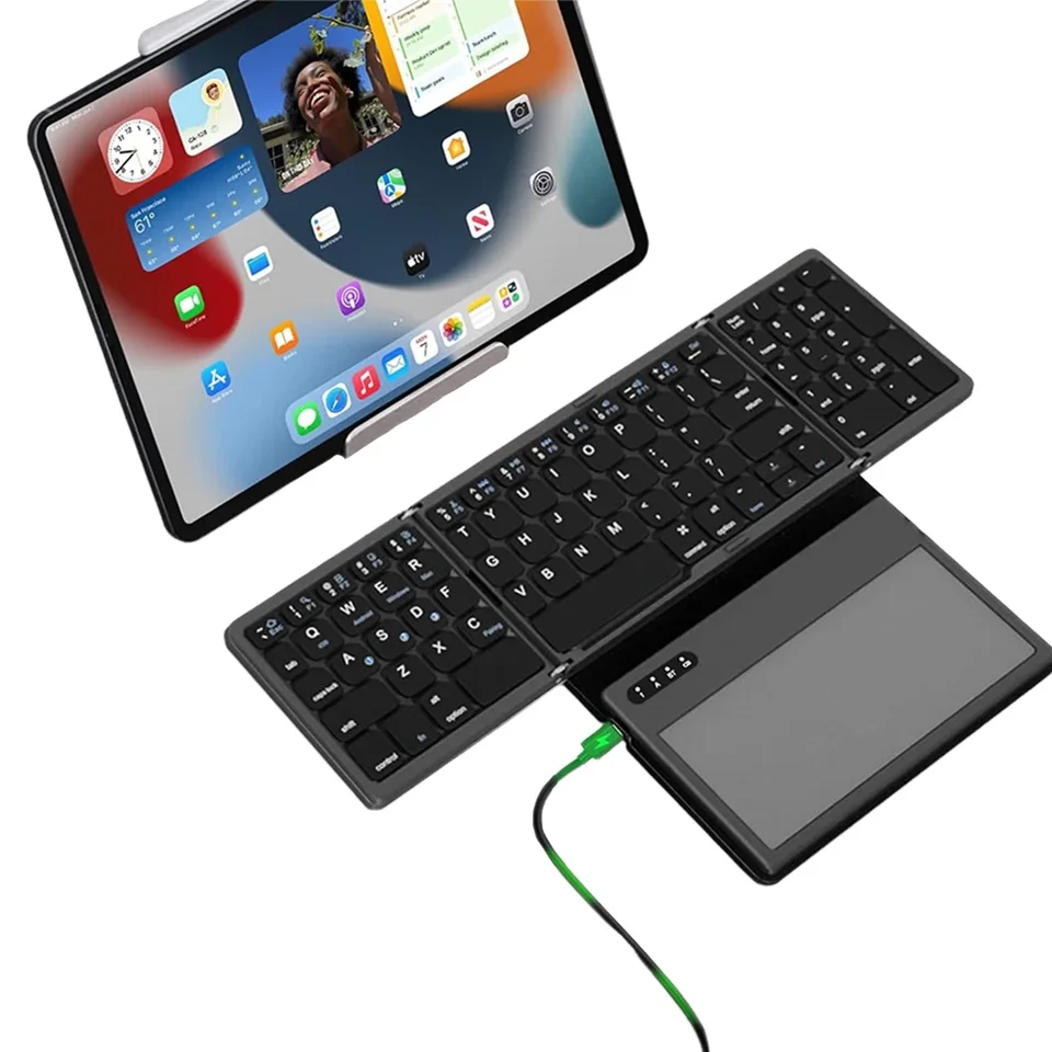 Ultra Slim Foldable Bluetooth Keyboard with Touchpad