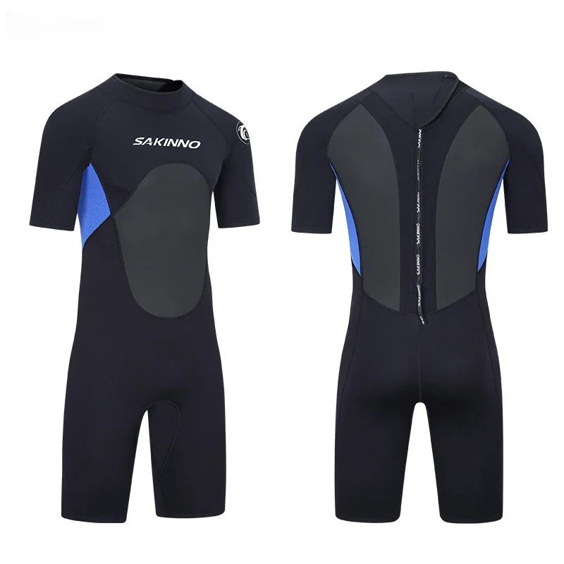 

2mm 3mm Mens Shorty Wetsuit Full Body Diving Suit Back Zip Wet Suit Short Sleeve Scuba Diving Snorkeling Surfing Swimming