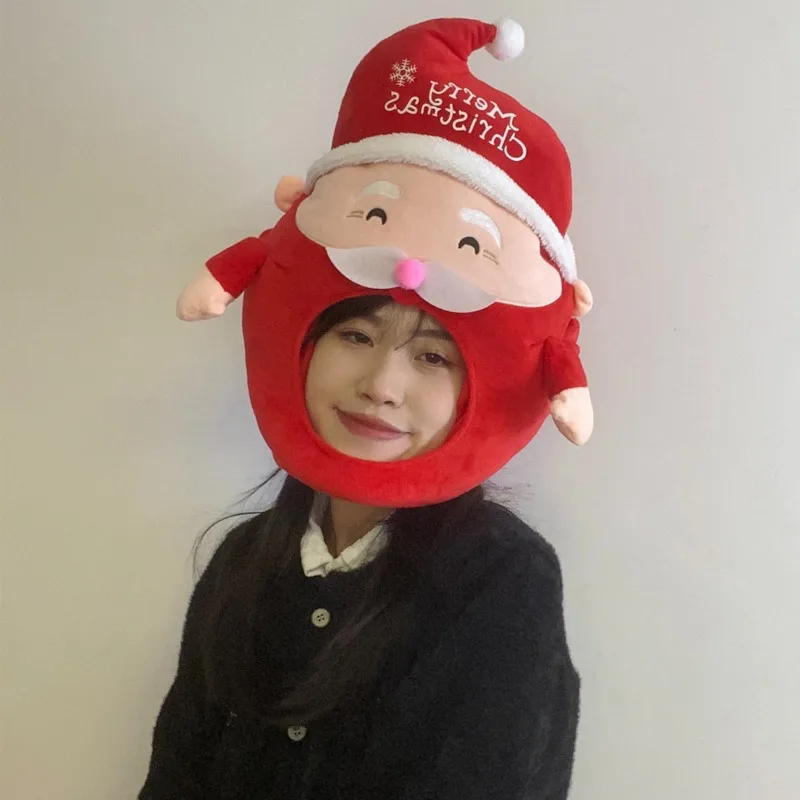 Christmas Hat Christmas Tree Elk Gingerbread Man Old Man Snowman Apple Head Hat Cute Y2K Gift Party Photo Dress Up Shopping Prop