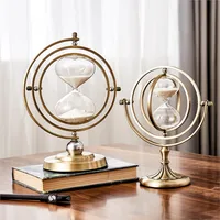 Nordic Hour Glass Rotating Sand Hourglass Vintage Home Decor Globe Ornaments Sand Clock Sandglass Timer Living Room Decor Gift 1