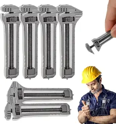 Titanium EDC Keychain Multitool with Bottle Opener & Nail Puller - Portable Mini Wrench (6pcs)