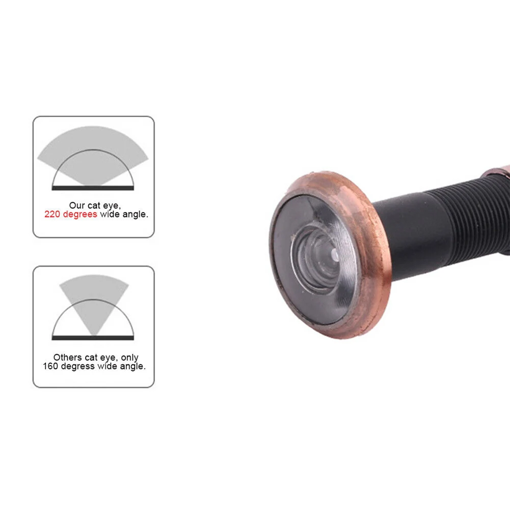 220 Degree Door Viewer Wide Angle Peephole Security Door Adjustable Glass Lens Furniture Hardware Tools door peephole