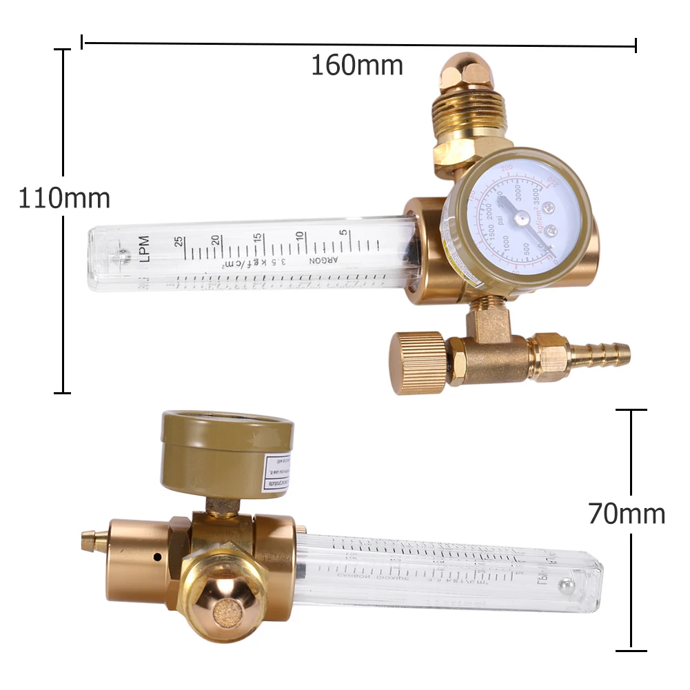 【Exclusive】 All Brass Argon Meter Professional G5/8 Thread Pressure Gas ...