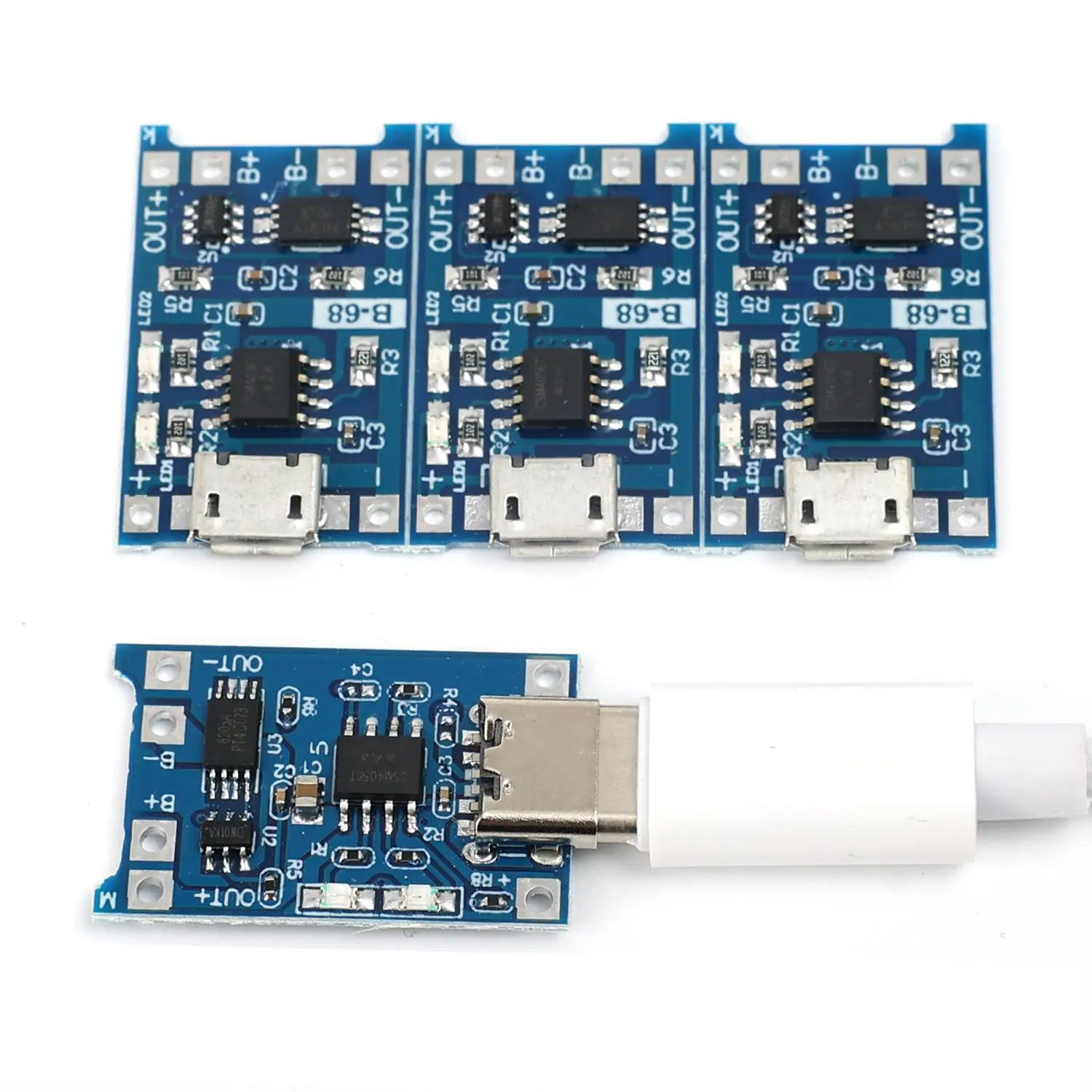 1-20Pcs 유형 C/마이크로 USB 충전 보드 커넥터 플러그(18650 리튬 배터리용) USB C 5V 1A 충전기 모듈(보호 기능 포함)