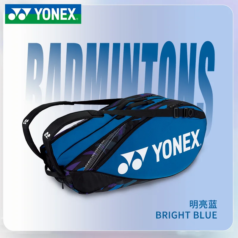YONEX New Badminton Bag Tennis Bag Men's and Women's Handbag Backpack 6 Pieces with Independent Shoe Compartment Large Capacity