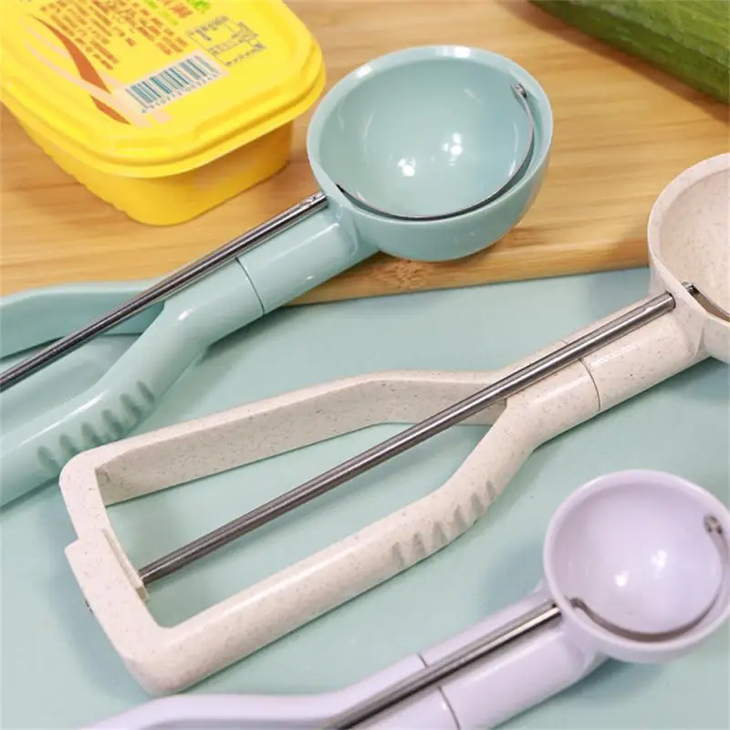 

Plastic Ice Cream Spoon Non-stick Cream Dipper Stackable Ice Cream Scoop Spoon Anti-freeze Handle Fruit Ball Digger Kitchen Tool