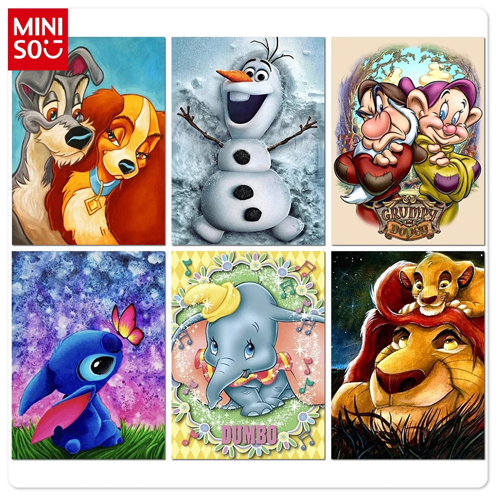 Diamond painting MINISO Cartoon Lilo Stitch Cheshire Cat Elsa Yoda Mosaic Embroidery Diy Rhinestones Children's Room Decor Gift