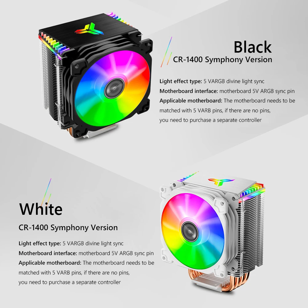 JONSBO CPU 냉각 온도 제어 유압 베어링, AMD 및 인텔용, 냉각 선풍기 PWM 4 핀, 92mm 냉각 선풍기, 4 히트 파이프, 12V