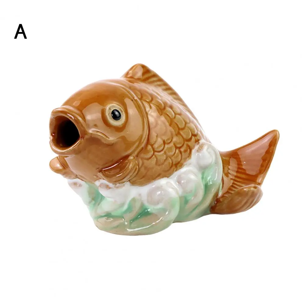 

Toilet Bolt Decorative Cover Ceramic Fish Toilet Bolt Cover Decorative Bathroom Figurine for Bonsai Rockery Fish Tank Landscape