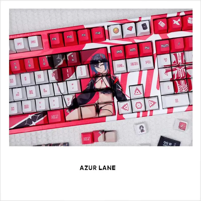 Spiel Azur Lane Ulrich von Hutten PBT Key Caps Cosplay Requisiten Thermische Sublimation Mechanische Thema Keycap Tastatur Zubehör – Detail 5