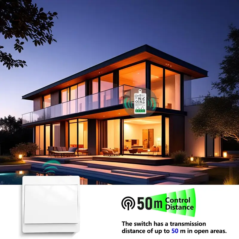 433MHz Wireless Smart On Off Switch 220V Mini Relay,86 Self-Powered Push Button Wall Switch No Need Battery for Home Improvement - Image 3