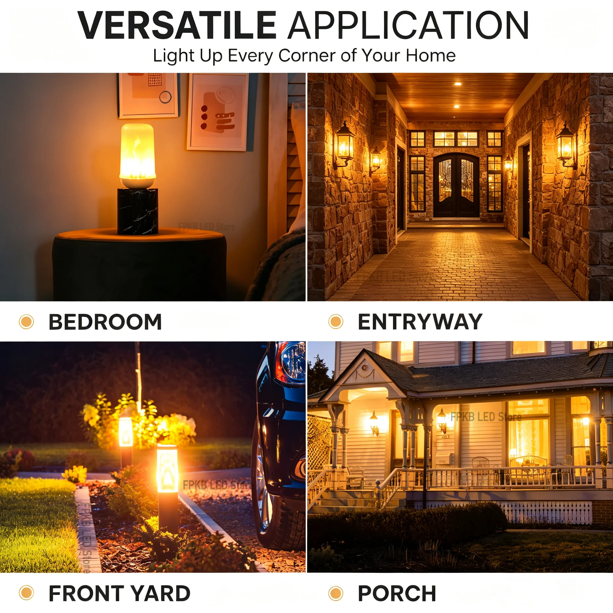 LED Flame Effect Light Bulb with 4 Modes for Festive Decor and Ambiance