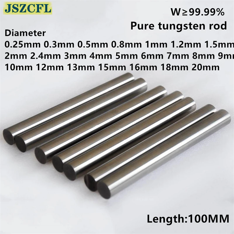 High Purity W≥99.99 Tungsten Rod Diameter 0.25mm20mm Electrode