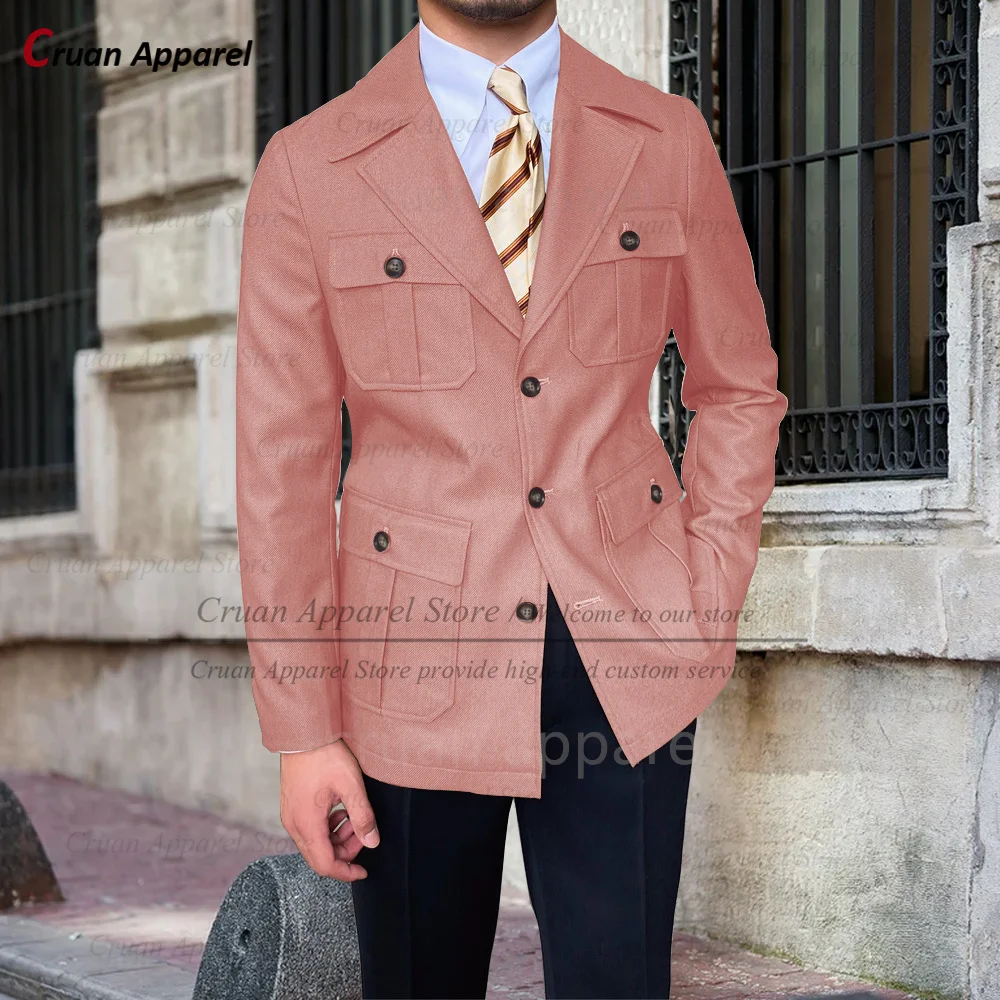 Fashion Men Slim Fit Denim Blazer Daily Party Casual Costumes Homecoming Male Classic Single Breasted Blazer (1 Piece)