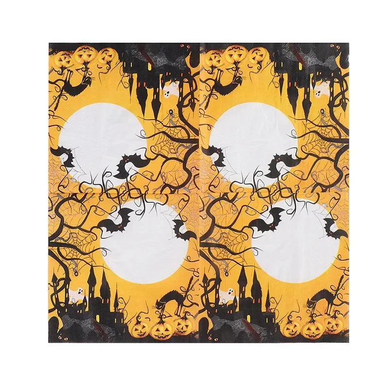 10/20pcs Halloween Party Creative Paper Napkins Wood Pulp Colorful Printed Napkins Decorative Paper Placemats Cheap Promotions