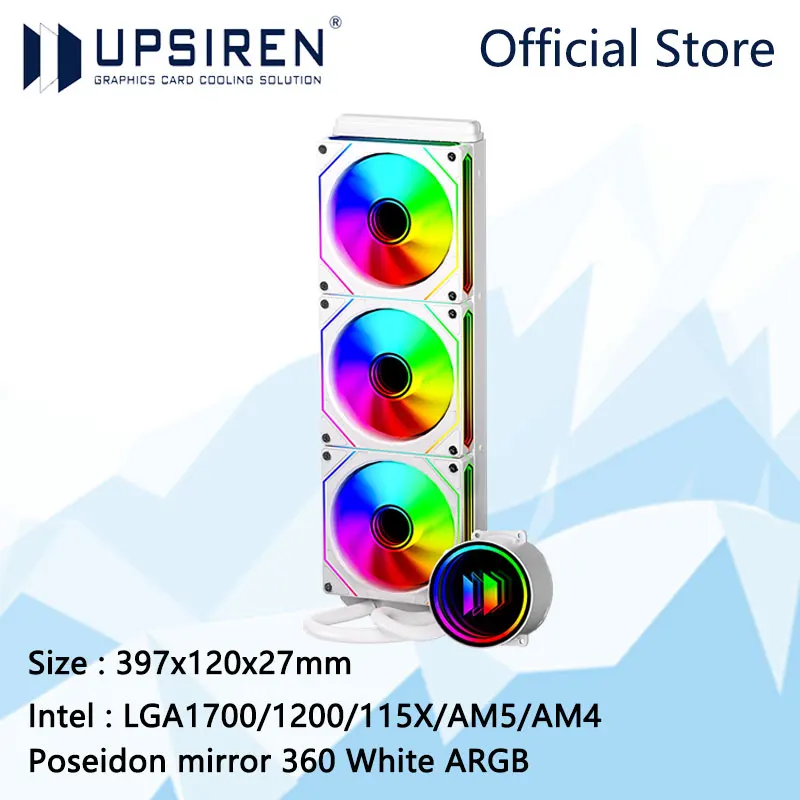 مبرد مياه UPSIREN ARGB مع دعم LGA1700/AM5