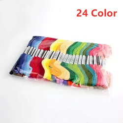 Premium Anchor Cotton Embroidery Thread Floss for Cross Stitch & Sewing Craft (24 Colors)