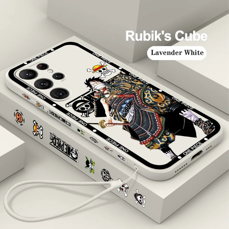 Un Pezzo P D. L-Rufy Art Liquid Left Rope Per Samsung Galaxy S24 S23 S22 S21 S20 Fe S10 Ultra Plus Lite 5G Cover Back