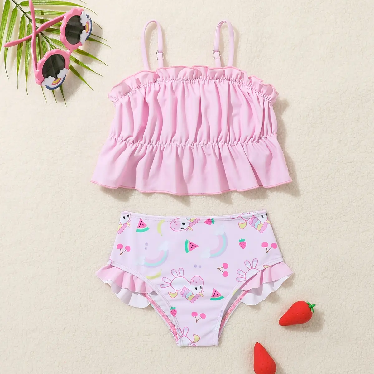 

9M-3Y Toddler Baby Girls Girl UnicornSwimwear High quality Kids Bikini Sand set Swimming outfit S2030