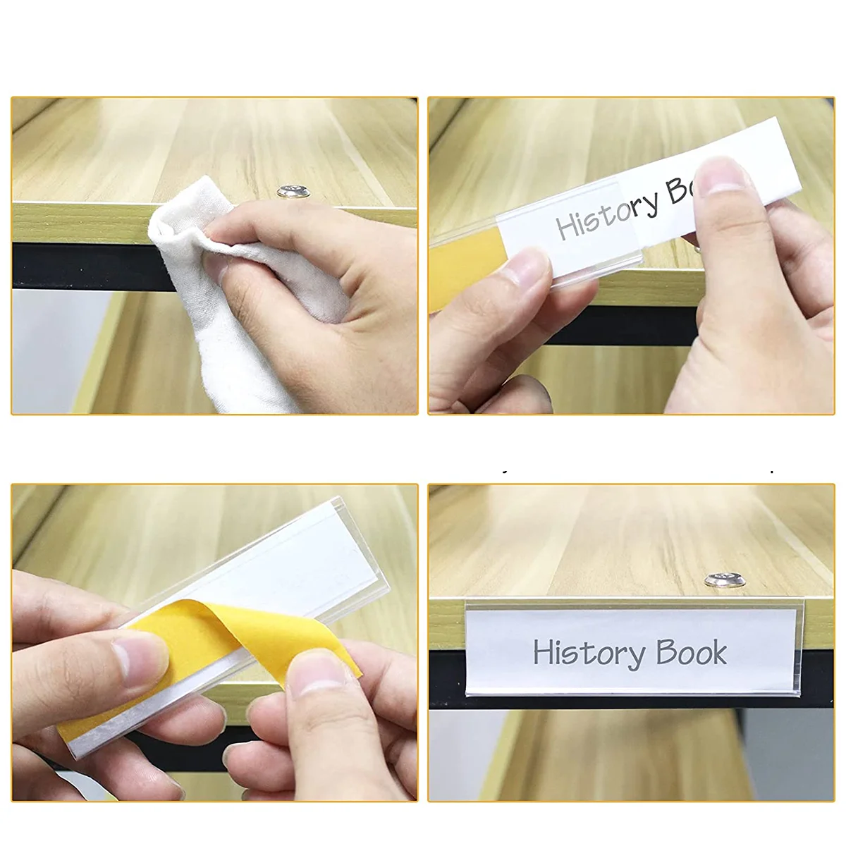 Shelf Label Holder 30pcs Plastic PVC Shelf Data Strips Clip Holder Merchandise Price Talker Sign Label Display Adhesive Tape Back
