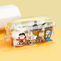 Snoopy Cosmetic Bag Clear Make Up Case Waterproof Lipstick Bag Peanuts Kawaii Makeup Box Clutch Anime Organizer High Capacity 1