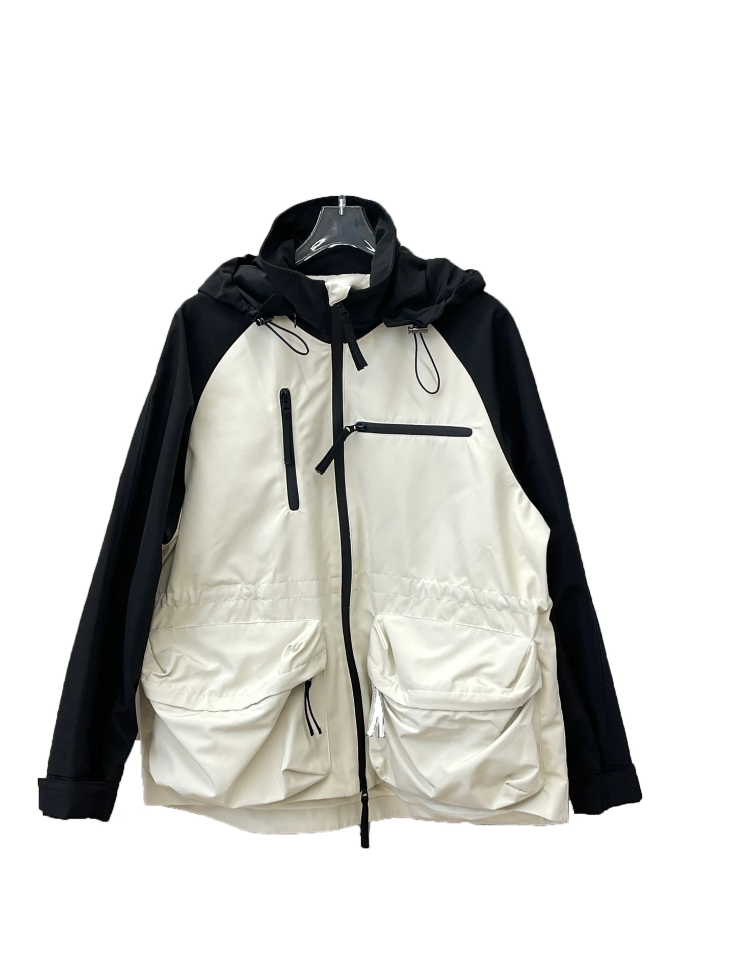 

Black and white color collision coat jacket fashionable personality comfortable 2024 fall and winter new 1021