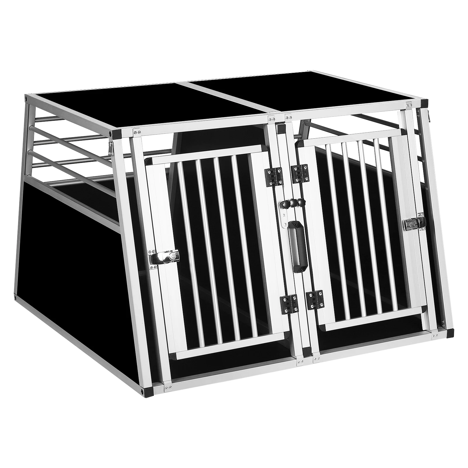 DogTransportBoxAluminiumCarPetCarrierwithRemovableDivider2