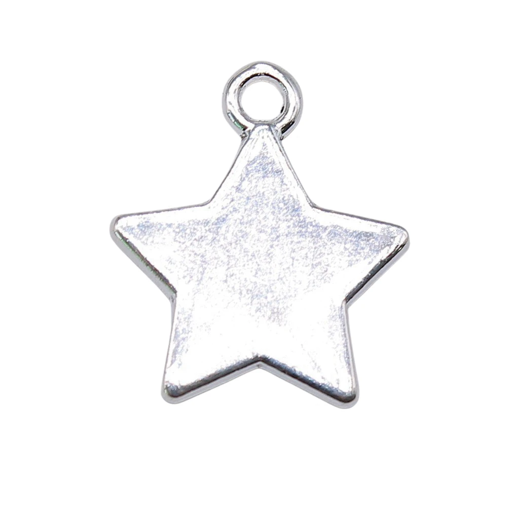 

5pcs/lot 20x17mm Star Charms For Jewelry Making Antique Silver Color 0.79x0.67inch