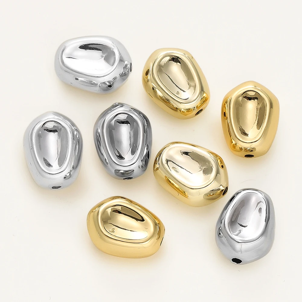 

2/4Pcs/lot Irregular Beads Spacer 14K/18K Gold Color Plated Brass Loose Beads for Bracelet DIY Jewelry Making Findings Supplies