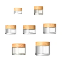 1PC Round Glass Jars with Leakproof lids Empty Glass Sample Jars for Makeup Face Cream Eye Cream Lip Balm DIY Tool 45BE 1