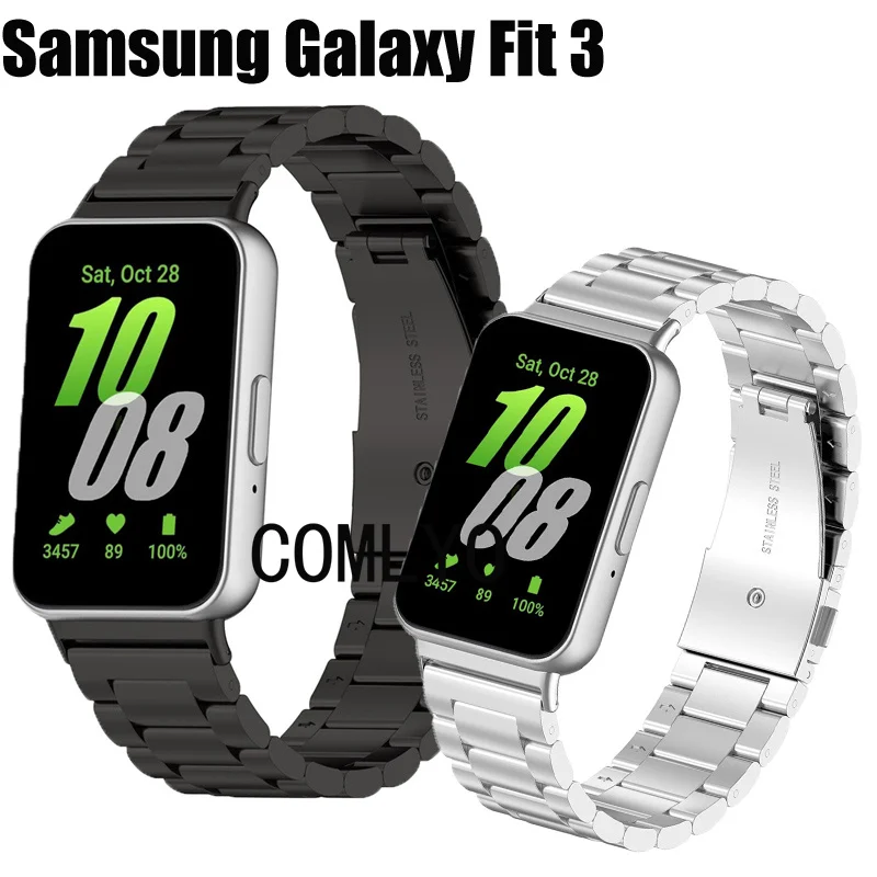 

Ремешок для смарт-часов Samsung Galaxy Fit 3, металлический браслет из нержавеющей стали для мужчин и женщин