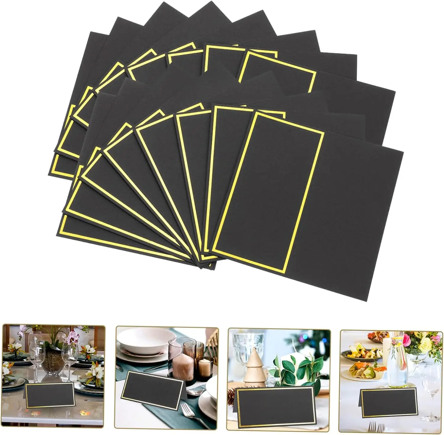 Black Gold Name Place Card Wedding Seating Number Card Table Decor 10/20/50pcs