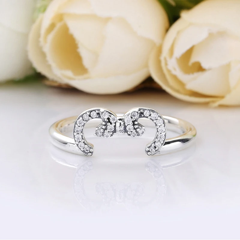 Anelli Minnie con fiocco in cristallo trasparente per accessori