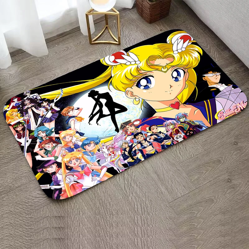 

Sailor Moon Entrance Doormat Children Room Mat Rug for Bedroom Mats Kitchen Carpet Kitchen and Home Items Rugs Custom Foot Door