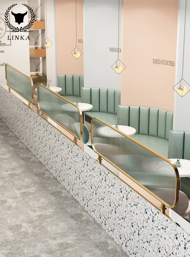 

Light luxury Stainless Steel Screen Modern Glass Screen Dining room Partition Decoration SUS 304
