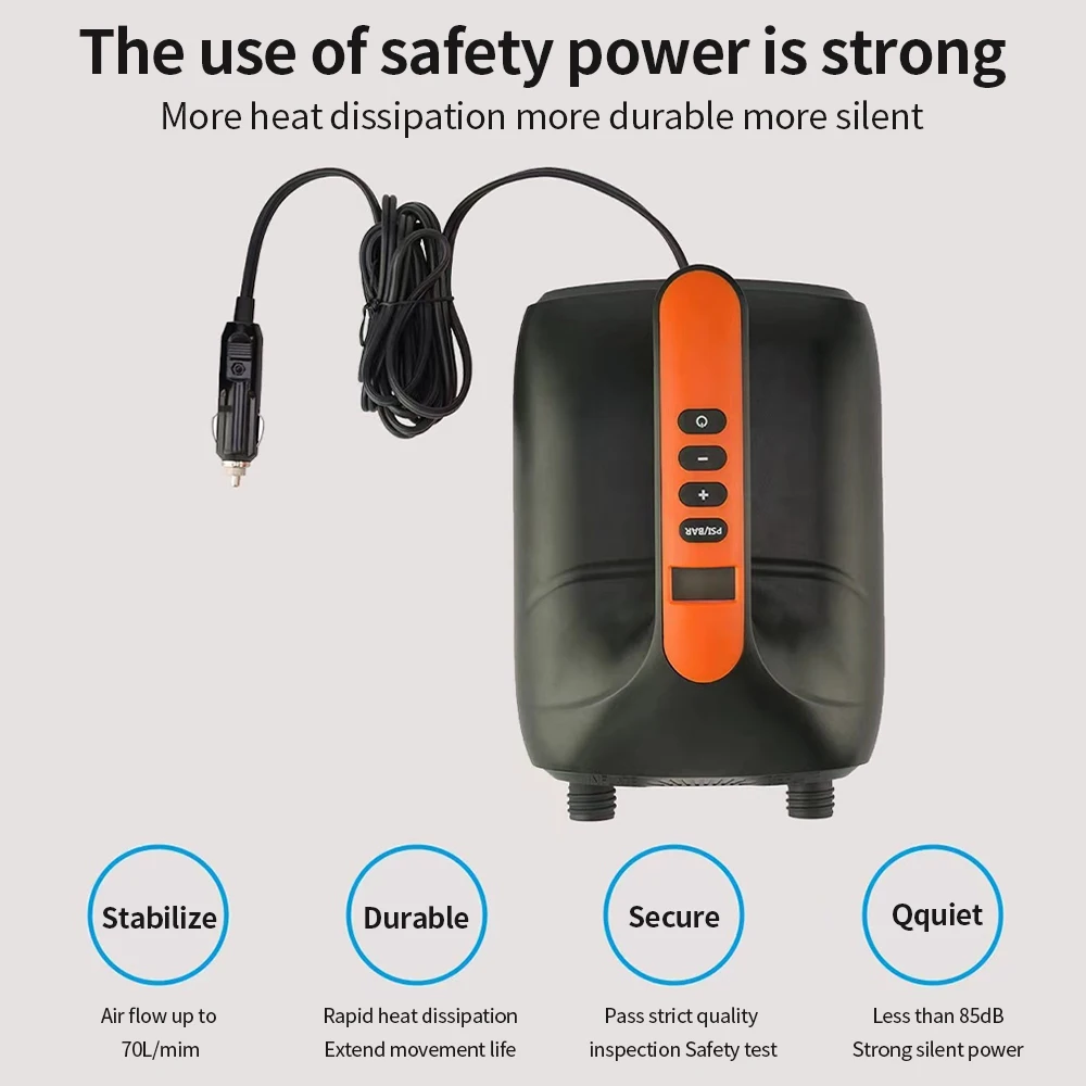 SUP Board Pump Max 20 PSI Inflatable Pump Dual Stage Electric Air Pump